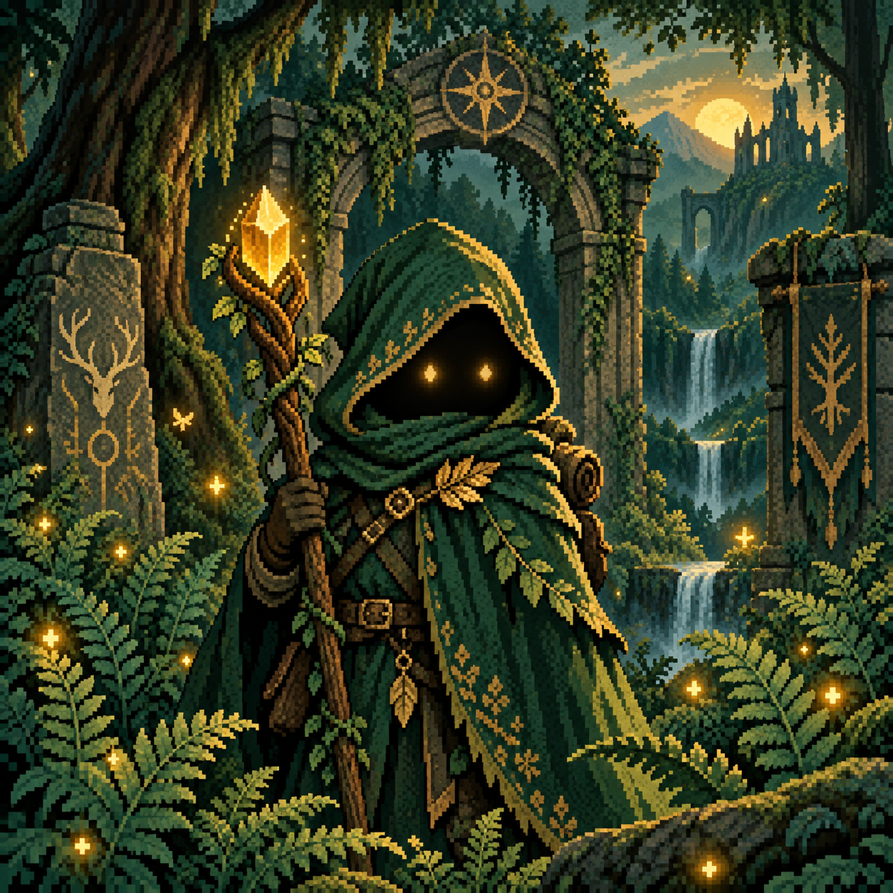 A Grove Guardian wearing a green cloak